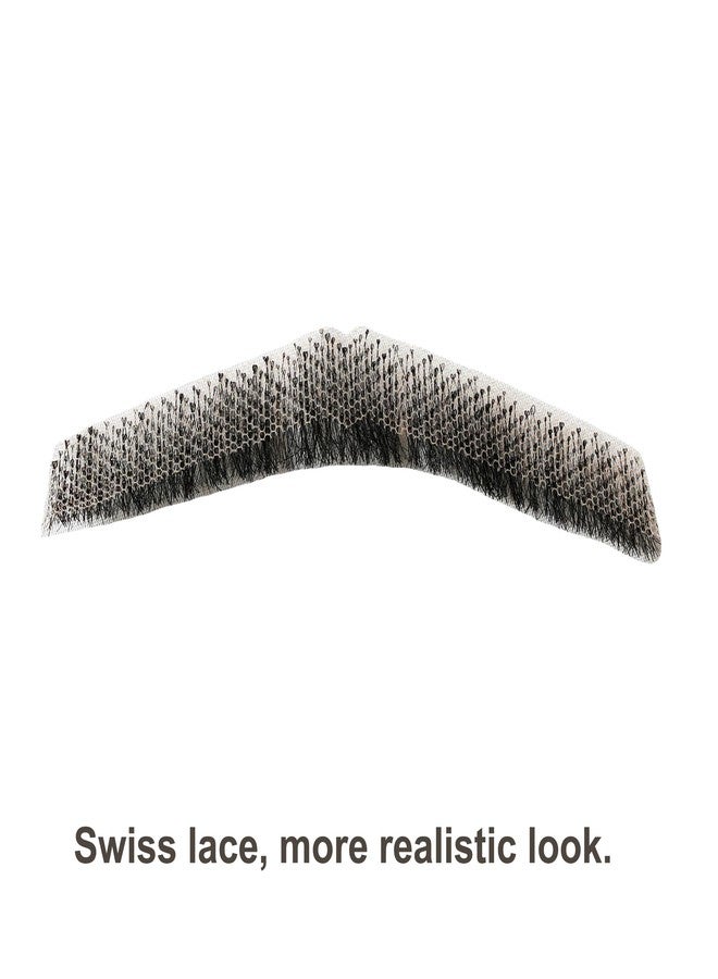 CliCling One Pair Men's Fake Face Beard 100% Handtied Human Hair False Beards Black Color - Image 5