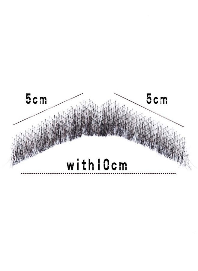 CliCling One Pair Men's Fake Face Beard 100% Handtied Human Hair False Beards Black Color - Image 3