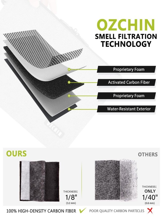 OZCHIN Smell Proof Bag Pocket Bag Activated Carbon Fiber 8'' x 5'' Portable Carry Pouch for Travel - Image 4