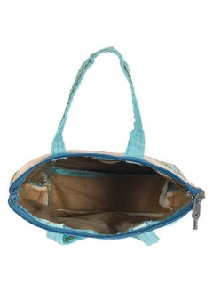 Kuber Industries Kuber Industries Polyester Embroidery Design Hand Bag For Women/Girls With Handle Pack of 2 (Cream & Blue) 54KM4032  - Image 5