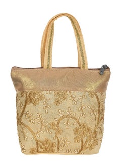 Kuber Industries Kuber Industries Polyester Embroidery Design Hand Bag For Women/Girls With Handle Pack of 2 (Cream & Blue) 54KM4032  - Image 2