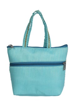 Kuber Industries Kuber Industries Polyester Embroidery Design Hand Bag For Women/Girls With Handle Pack of 2 (Cream & Blue) 54KM4032  - Image 3
