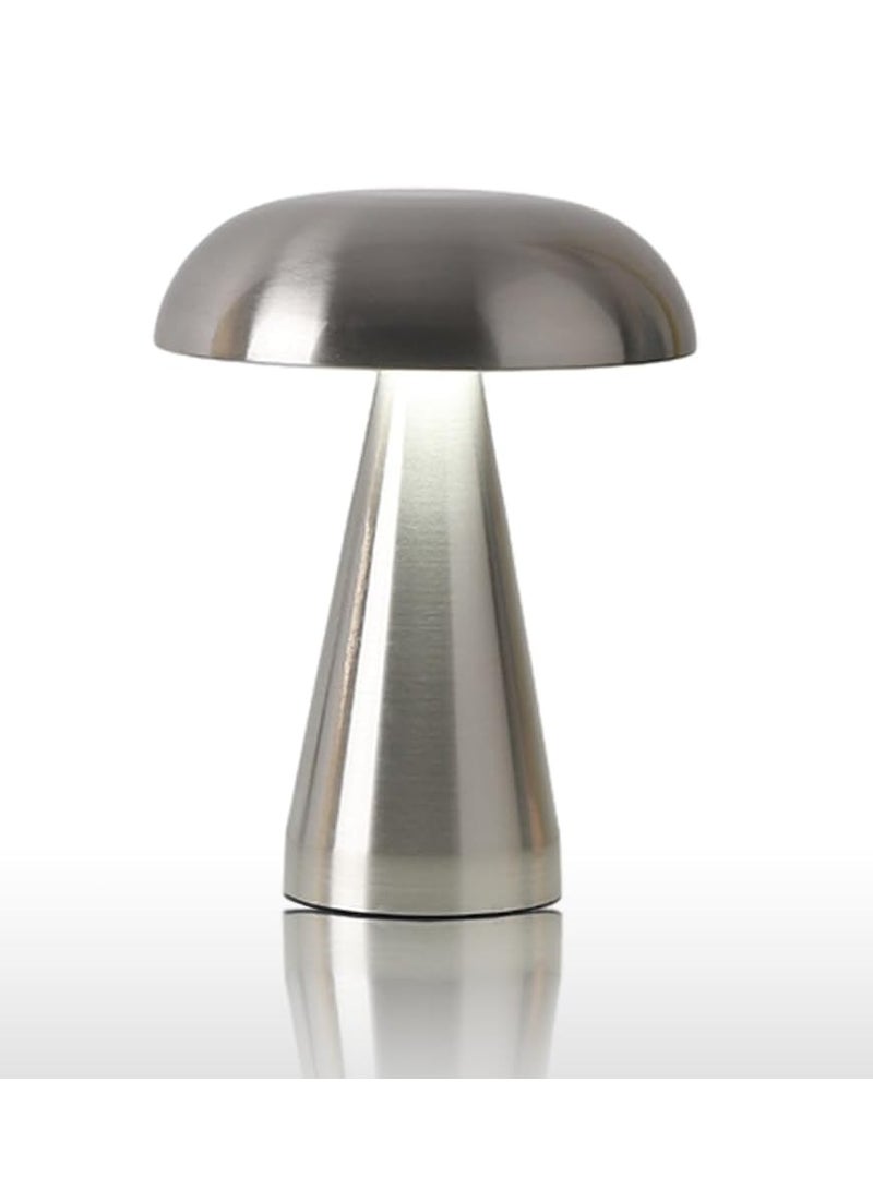 LED Cordless Table Lamp, Rechargeable Battery 3 Level Brightness Night Light, for Bedroom Living Room Dorm Study Desk Lamp,Silver - Image 1