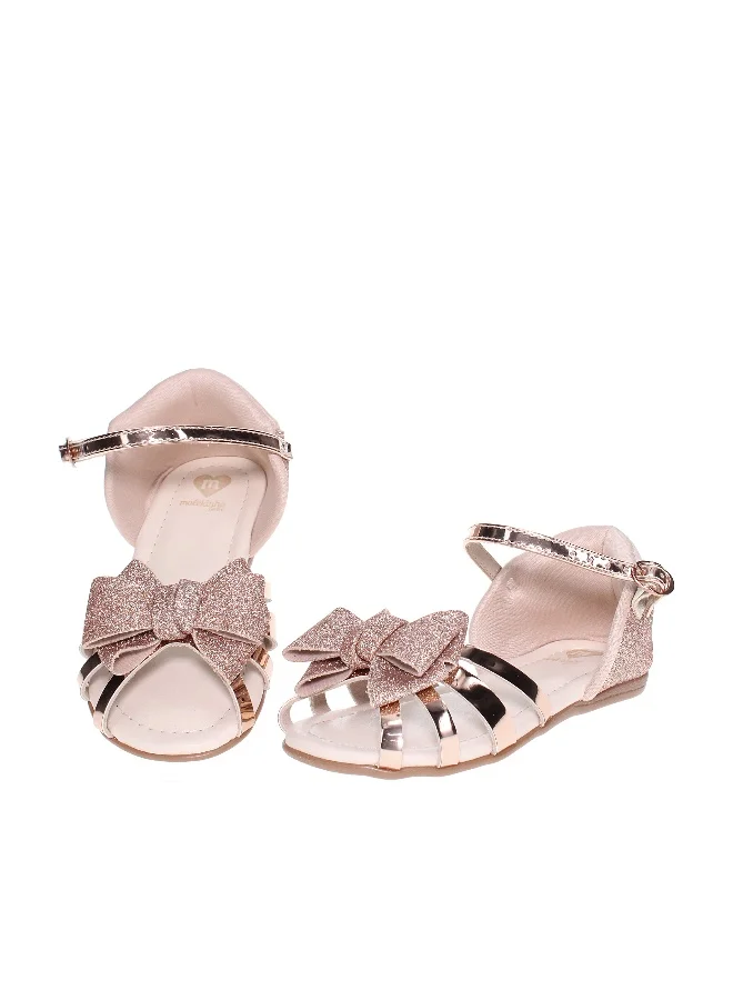 Molekinha Molekinha Infant Girls Sandals With Back Strap Rose Gold | Made In Brazil