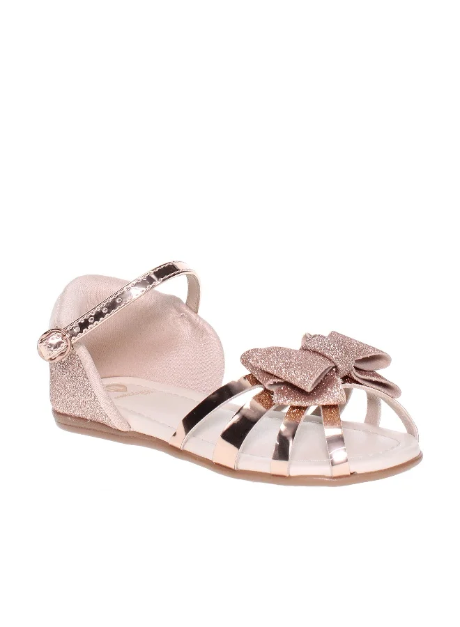 Molekinha Molekinha Infant Girls Sandals With Back Strap Rose Gold | Made In Brazil