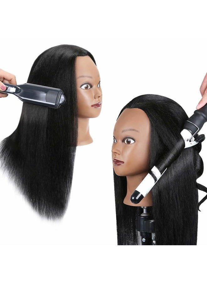 Armmu 100% real head Mannequin Head, 16" Cosmetology Mannequin Manikin Training Practice Braiding Doll Head - Image 4