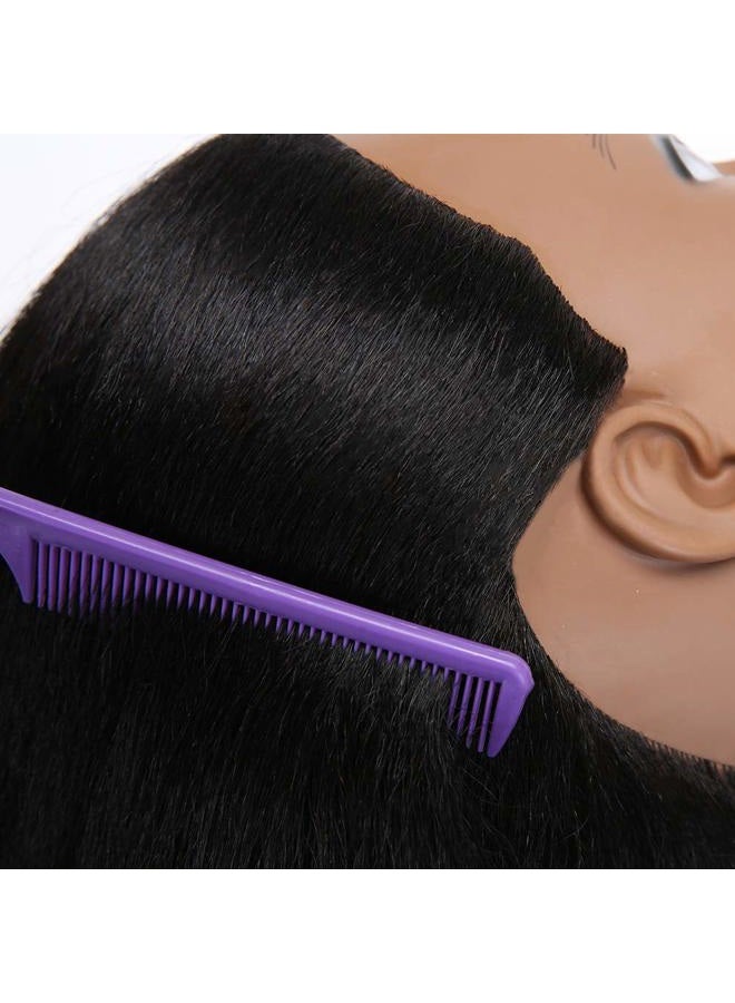 Armmu 100% real head Mannequin Head, 16" Cosmetology Mannequin Manikin Training Practice Braiding Doll Head - Image 5