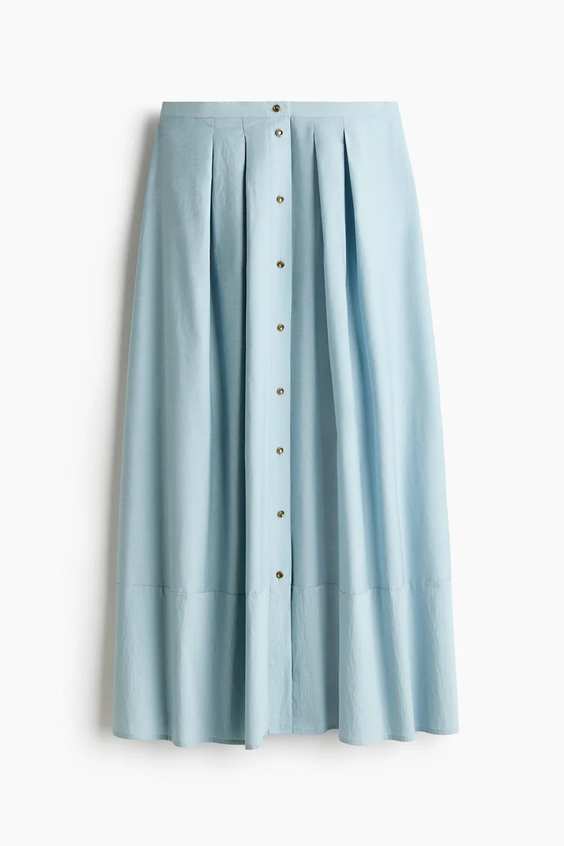 H&M Pleated button-front skirt