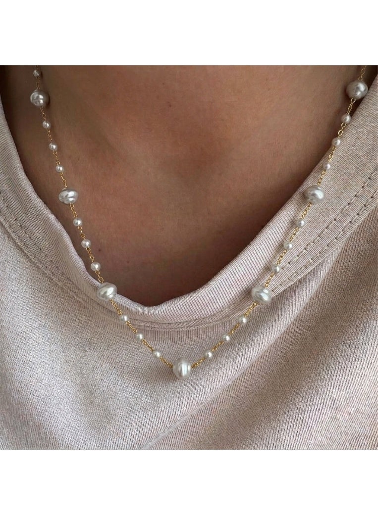 Urban Jewel everyday pearl choker (stainless steel) - Image 1