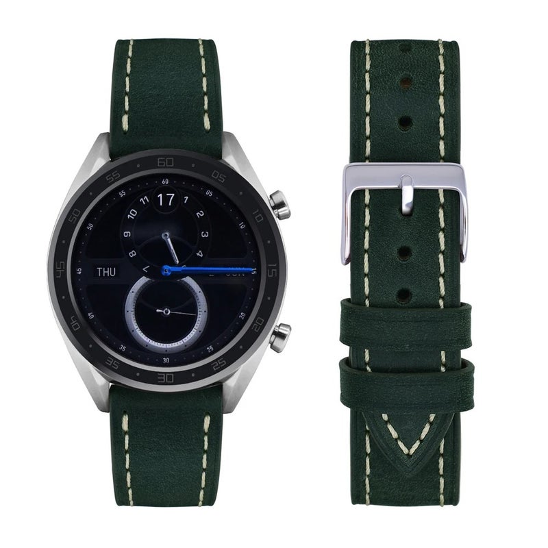 Bluejw Universal Plain Oil Wax Leather Watch Strap Replacement for Apple Watch Series 10 9 8 7 6 5 4 3 2 and General Watches – Replace the Watch Strap Easily - Image 1