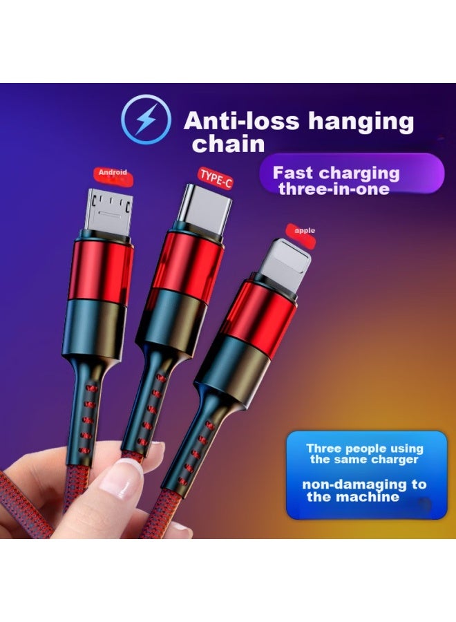 OKSJ Data Cable Three-in Charger Cable, One-to Type-c, Apple Car Multi-functional 5a Fast Charging Extension, Suitable For Huawei/xiaomi/android Phones, 1.2 Meters - Image 2