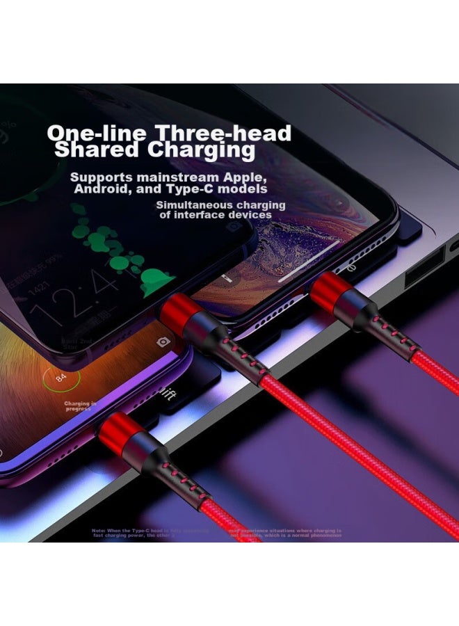 OKSJ Data Cable Three-in Charger Cable, One-to Type-c, Apple Car Multi-functional 5a Fast Charging Extension, Suitable For Huawei/xiaomi/android Phones, 1.2 Meters - Image 4