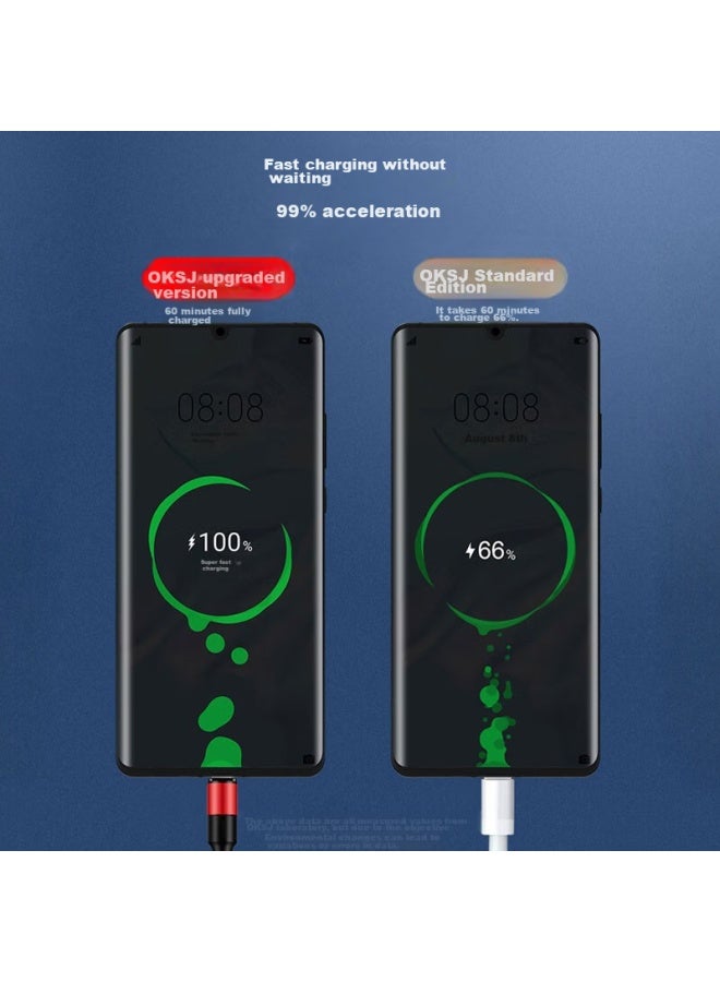 OKSJ Data Cable Three-in Charger Cable, One-to Type-c, Apple Car Multi-functional 5a Fast Charging Extension, Suitable For Huawei/xiaomi/android Phones, 1.2 Meters - Image 3
