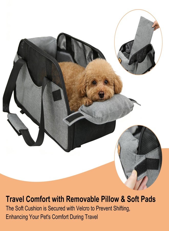 GeerDuo Center Console Dog Car Seat for Small Dogs with Mesh, Dog Booster Seat with Upgraded Safety Tethers, Detachable Washable Pet Car Seat Travel Bed Under 25lbs(Mesh) - Image 2