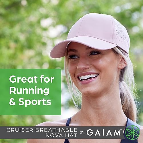 Gaiam Pink Baseball Cap for Women - Cruiser Breathable Nova Design, Lightweight Women's Ball Cap for Long Workouts & Running, Easily Adjustable Trendy Women's Hat with Ponytail Holder, Blush - Image 2