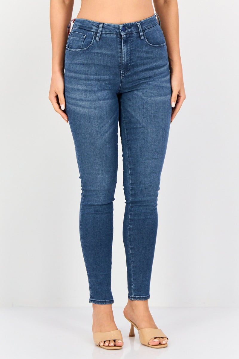 Levi's جينز ليڤيس × ريدلوب للنساء 721 بقصة ضيقة من الدنيم القابل للتمدد، أزرق - Image 1