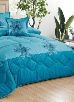 Moon 4 Pieces Single Size 160x210Cm Comforter Set Medium Filling Bedding Set for All Season Includes 1Comforter 1Bedsheet 1Pillow Shams and 1Cushion cases  - Image 3