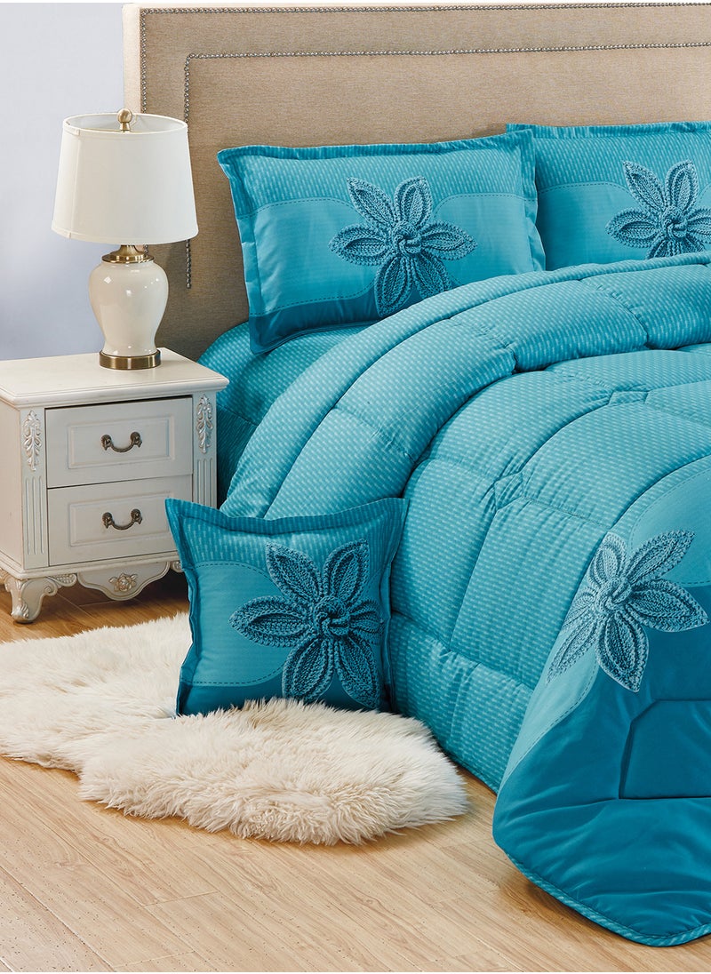 Moon - 4 Pieces Single Size 160x210Cm Comforter Set Medium Filling Bedding Set for All Season Includes 1Comforter 1Bedsheet 1Pillow Shams and 1Cushion cases - Image 1