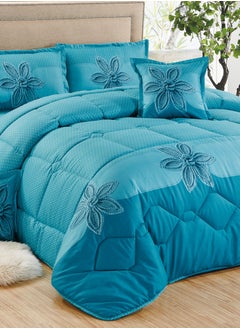 Moon 4 Pieces Single Size 160x210Cm Comforter Set Medium Filling Bedding Set for All Season Includes 1Comforter 1Bedsheet 1Pillow Shams and 1Cushion cases  - Image 4