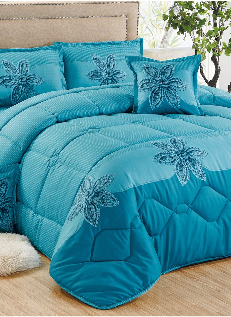 Moon - 4 Pieces Single Size 160x210Cm Comforter Set Medium Filling Bedding Set for All Season Includes 1Comforter 1Bedsheet 1Pillow Shams and 1Cushion cases - Image 1