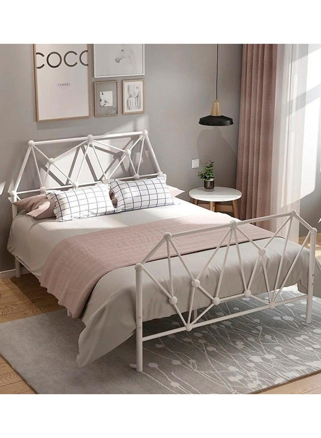 alsaada home Modern iron bed - size 190×120 cm - white. - Image 4