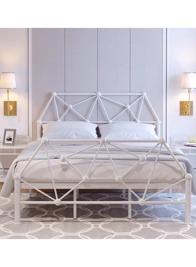 alsaada home Modern iron bed - size 190×120 cm - white. - Image 1