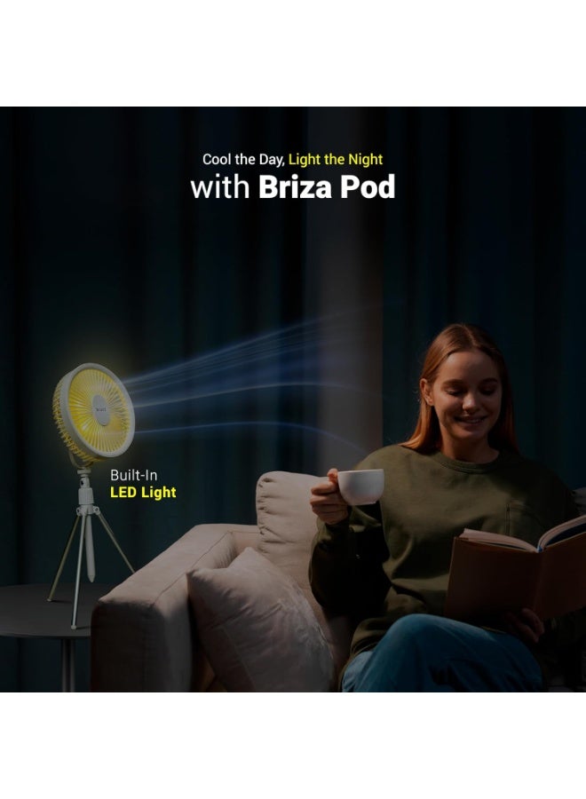 Dylect® Briza Pod Portable Rechargeable Fan | 4000mAh Battery | TruSilent BLDC Motor | 4 Speed Modes | Up to 10 Hr Runtime | Type-C Charging | Built-in LED Light | Ideal for Home & Travel - Image 2