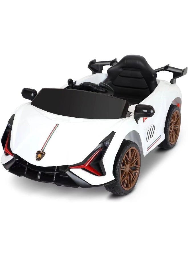 RBW kids Ride on Car, Model 15801, White with powerful battery, one button start, power display and USB socket