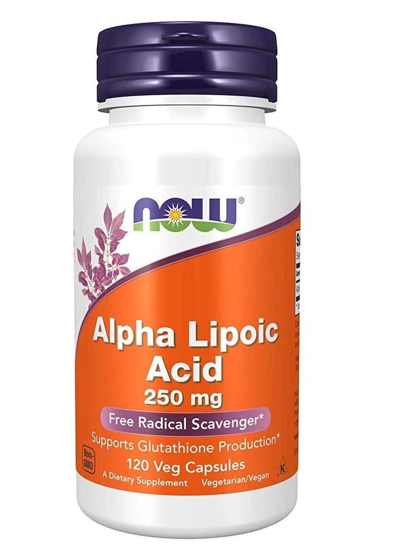Alpha Lipoic Acid 250 Mg, Supports Glutathione Production Free Radical Scavenger, 120 Veg Capsules
