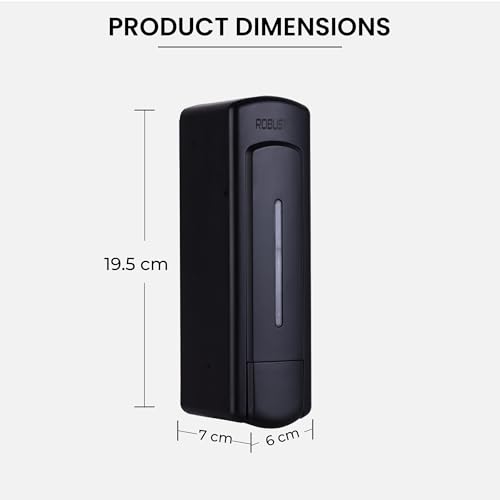 Robustt Manual Wall Mounted Liquid Soap Dispenser - Black (350 ml, Pack of 2) | with Adhesive Hooks | Leak-Proof, Transparent Window, Easy Installation- Ideal for Bathroom, Kitchen, Hotels, Offices - Image 5