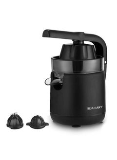 Electric Citrus Juicer JMK4019 with Italian technology , Elegant Plactic design that adds a touch of beauty , Power 200W , Capacity 200ml , two press cones , Easy to use High quality Comfortable handle and easy to use - black
