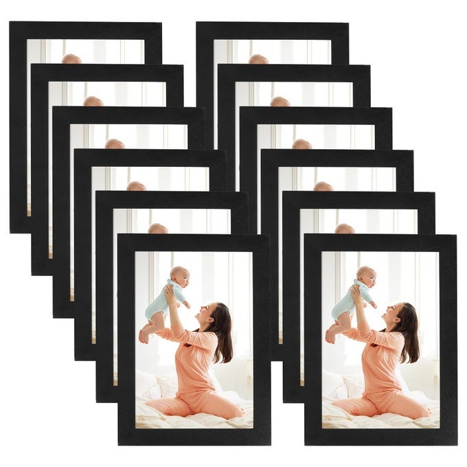 4X6 MAGNETIC PICTURE FRAMES FOR REFRIGERATOR 12 PACKS MODIFIED MAGNETIC SHEET WITH SELF ADHESIVE BACKING BLACK 4 BY 6 PHOTO FRAME SET FOR LOCKER GLASS WINDOW DOOR CUBICLE