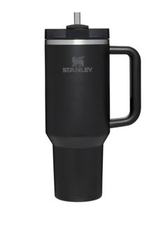 40oz Stanley Quencher H20 Flowstate Stainless Steel Vacuum Insulated Tumbler with Lid and Straw for Water, Iced Tea or Coffee, Smoothie and More, Cream (Black)