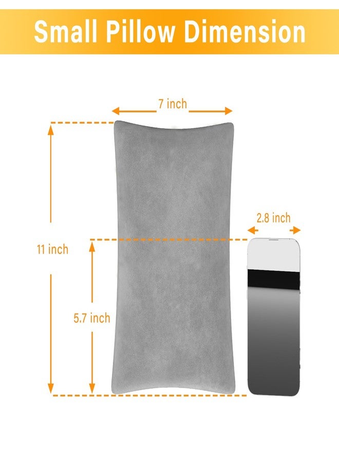 1 MIDDLE ONE 2 Pack Small Pillow, Memory Foam Mini Pillow 11 X 7 Inches for Travel, Sleeping, Nap and Neck, Knee, Lumbar Support, Tiny Cushion for Pet, Dogs (Grey) - Image 3