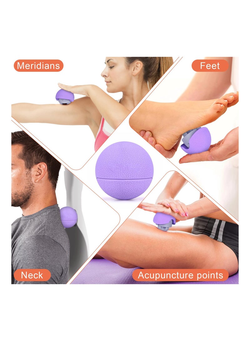 Loquat Massage Lacrosse Balls Therapy for Sore Muscles Shoulders Neck Back Foot Body Deep Tissue Trigger Point Muscle Knots Yoga and Myofascial Release Purple - Image 3