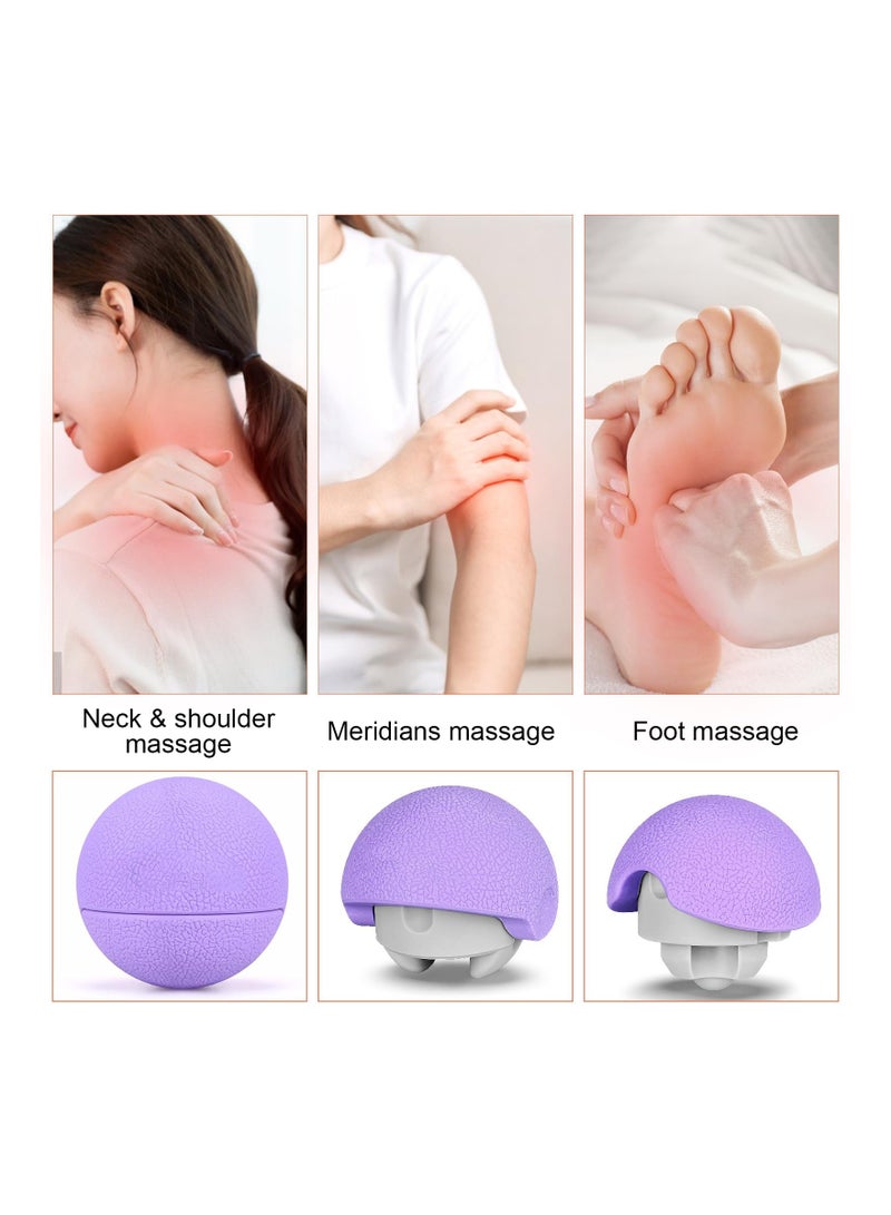 Loquat Massage Lacrosse Balls Therapy for Sore Muscles Shoulders Neck Back Foot Body Deep Tissue Trigger Point Muscle Knots Yoga and Myofascial Release Purple - Image 2