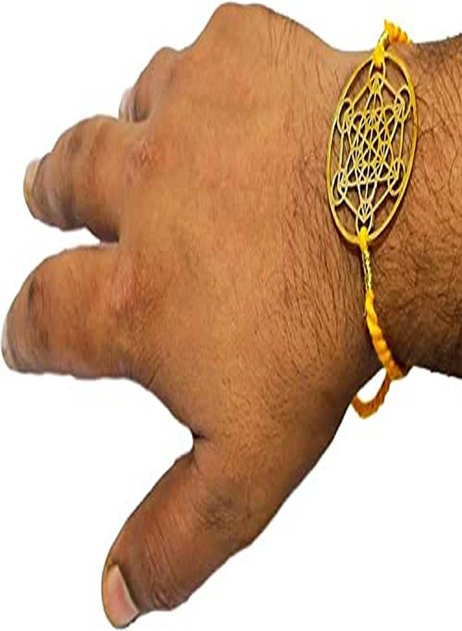 athizay Brass dial Skin Friendly with no Sharp Edges Designer Rakhi Combo Set of 3 for Brothers Rakhis Cutwork Brass Antique Gold Dial Made in India Products - Image 4
