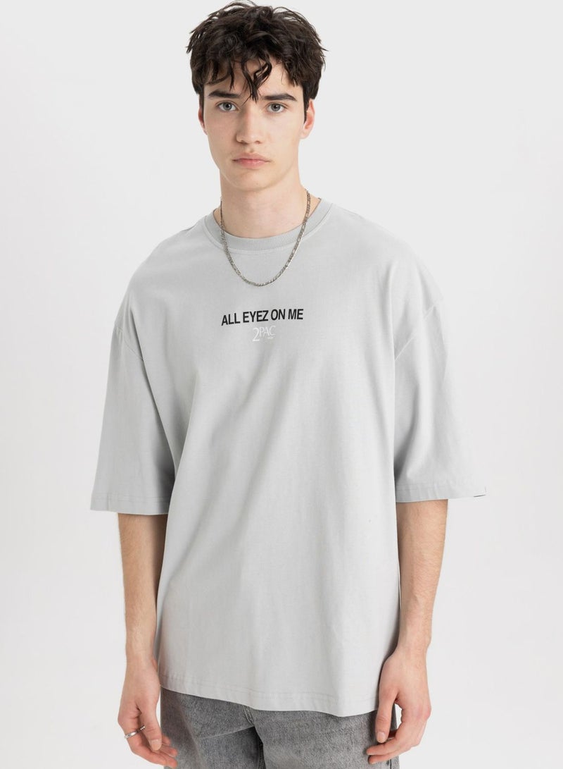 DeFacto Loose Fit Tupac Shakur Licensed Crew Neck Printed - Image 1