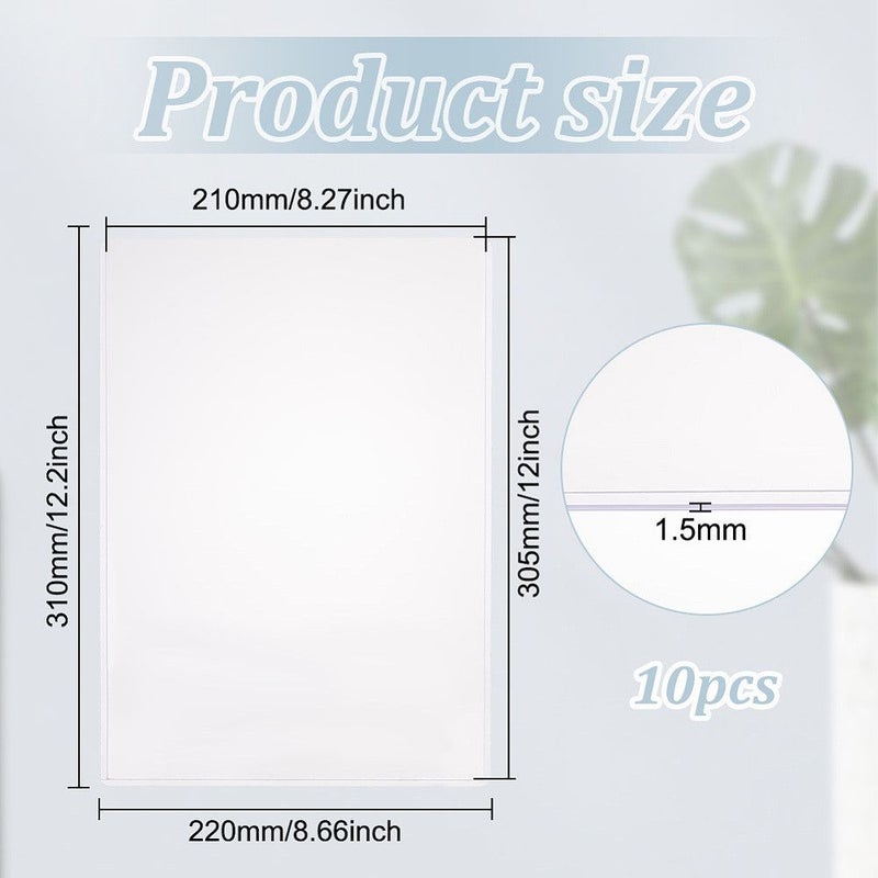 Set Of 10 Hard Clear PVC Sheet Protectors For A4 Photos Documents Magazines Newspapers Ornaments - Image 3