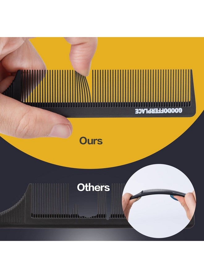 Goodofferplace 4Pcs Hair Rat Tail Combs Carbon Parting Rattail Combs Teasing Fine Tooth Comb Metal Hair Pick Detangling Combs Set For Womengirls For Curlybraidingstyling Hair(Black) - Image 4