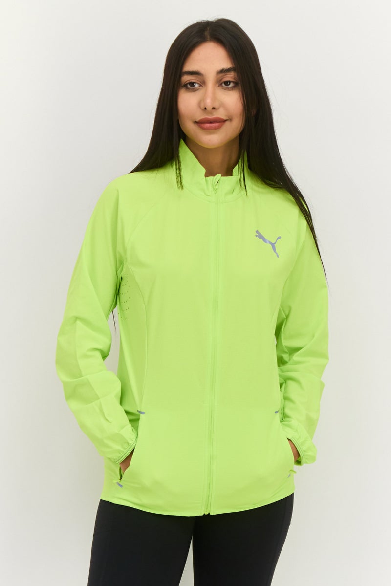 PUMA Women Sportswear Fit Long Sleeve Outdoor Jacket, Neon Light Green  - Image 1