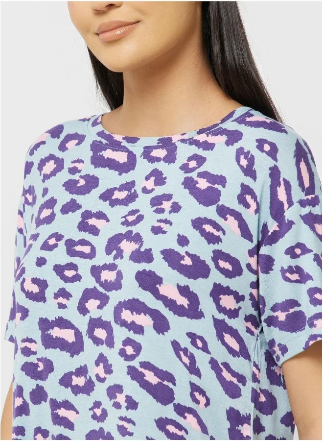 Isla & Evie Crew Neck Printed T-Shirt