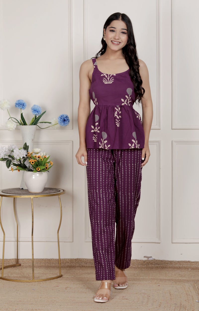 Miravan Womens Floral Printed Pure Cotton A-line Kurti and Palazzo set - Image 5