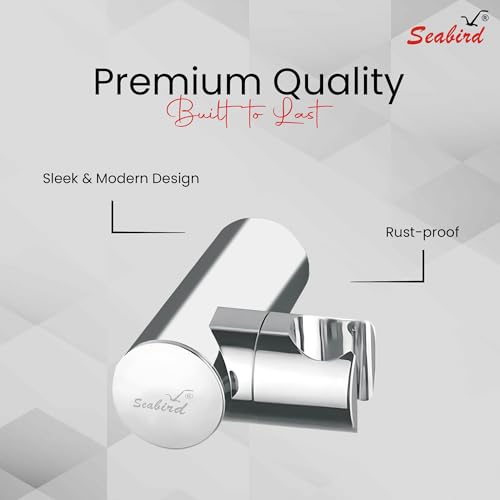 SEABIRD® Jak Hook ABS Adjustable Wall Mount Holder for Health Faucet & Hand Shower | Premium Chrome Finish | Strong & Rust-Proof Bathroom Accessory | Easy to Install Universal Fit - Image 2
