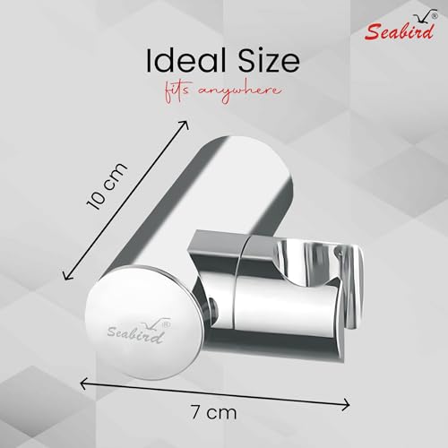 SEABIRD® Jak Hook ABS Adjustable Wall Mount Holder for Health Faucet & Hand Shower | Premium Chrome Finish | Strong & Rust-Proof Bathroom Accessory | Easy to Install Universal Fit - Image 5