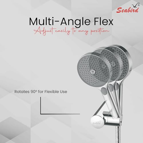 SEABIRD® Jak Hook ABS Adjustable Wall Mount Holder for Health Faucet & Hand Shower | Premium Chrome Finish | Strong & Rust-Proof Bathroom Accessory | Easy to Install Universal Fit - Image 4
