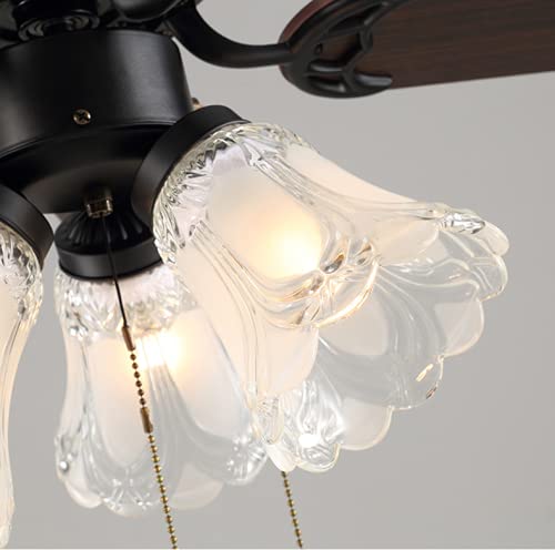 XIDING Clear & Frosted Ceiling Fans Light Covers Glass Shade, Transitional Style Replacement Glass Shade with Standard 2-1/8" Fitter Size, 4-4/5" high x 5" Diameter, Pack of 4 - Image 5