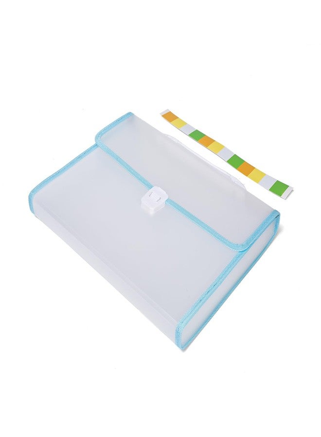 Neomate حافظة ملفات قابلة للتوسيع من نيوميت بمقبض | منظم مستندات وشهادات بحجم A4/FS ذو 13 جيبًا | حافظة شفافة قابلة للطي | أزرق - Image 3