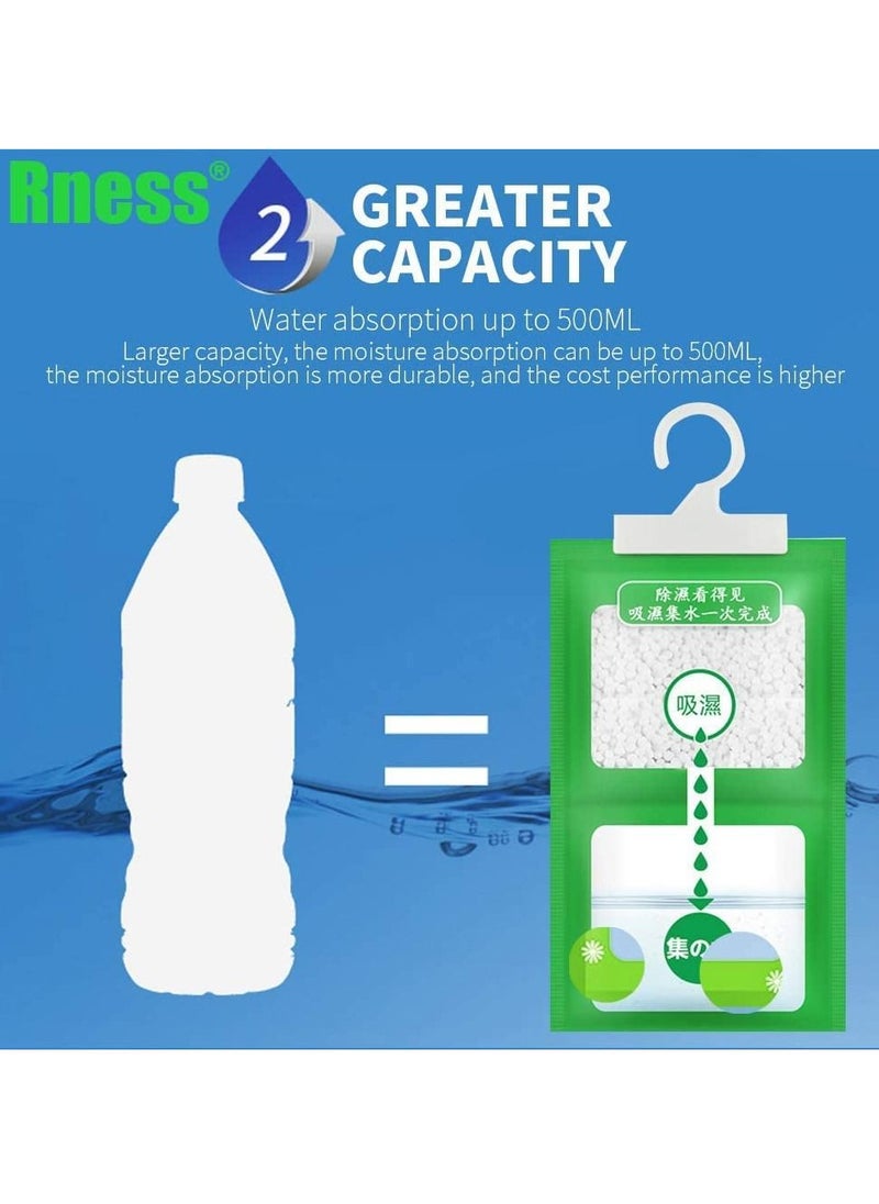Rness - Rness Moisture Absorber Dehumidifier and Odor Eliminator Hanging Bags to Rid Damp in Closet, Safe, Cars, Wardrobes, Basement,Gym Bag, green - Image 1