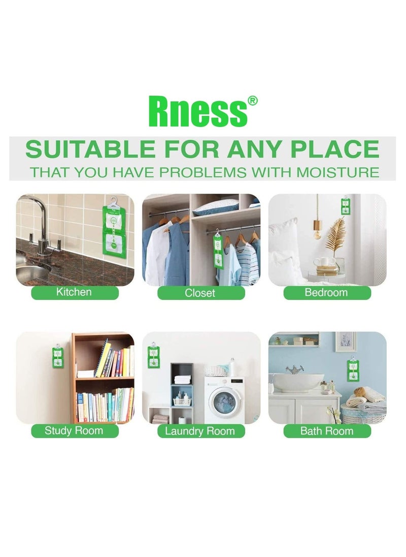 Rness - Rness Moisture Absorber Dehumidifier and Odor Eliminator Hanging Bags to Rid Damp in Closet, Safe, Cars, Wardrobes, Basement,Gym Bag, green - Image 1